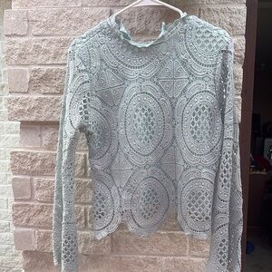 Ultra Pink Gray Ruffled Asymmetrical Blouse